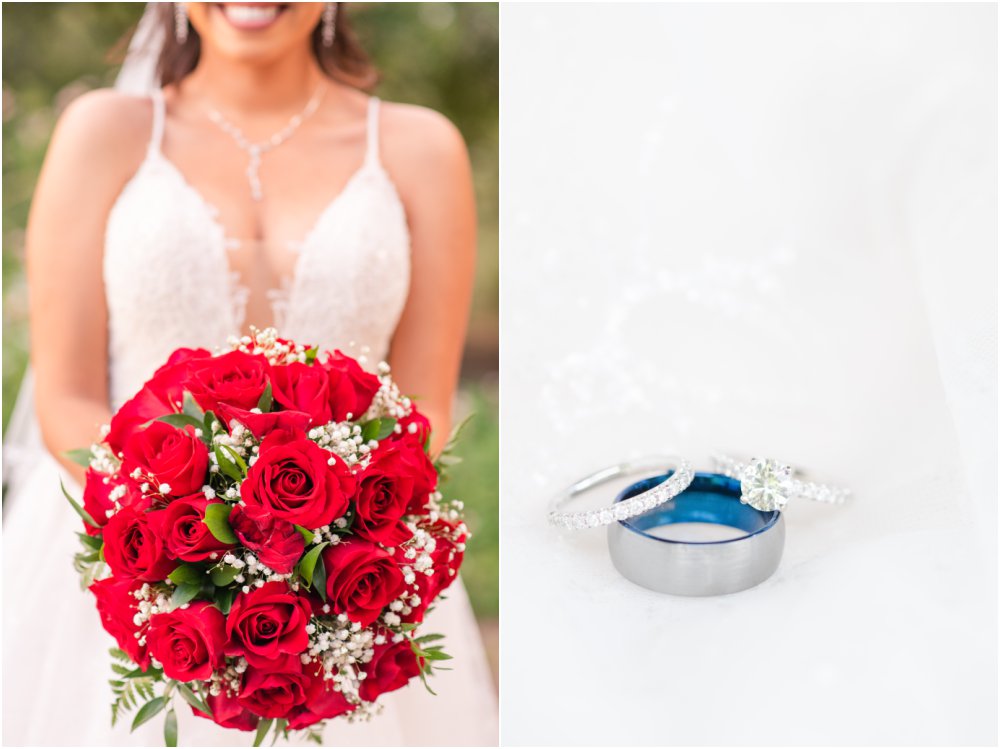 Hilton El Conquistador Wedding Bridal Bouquet and wedding rings