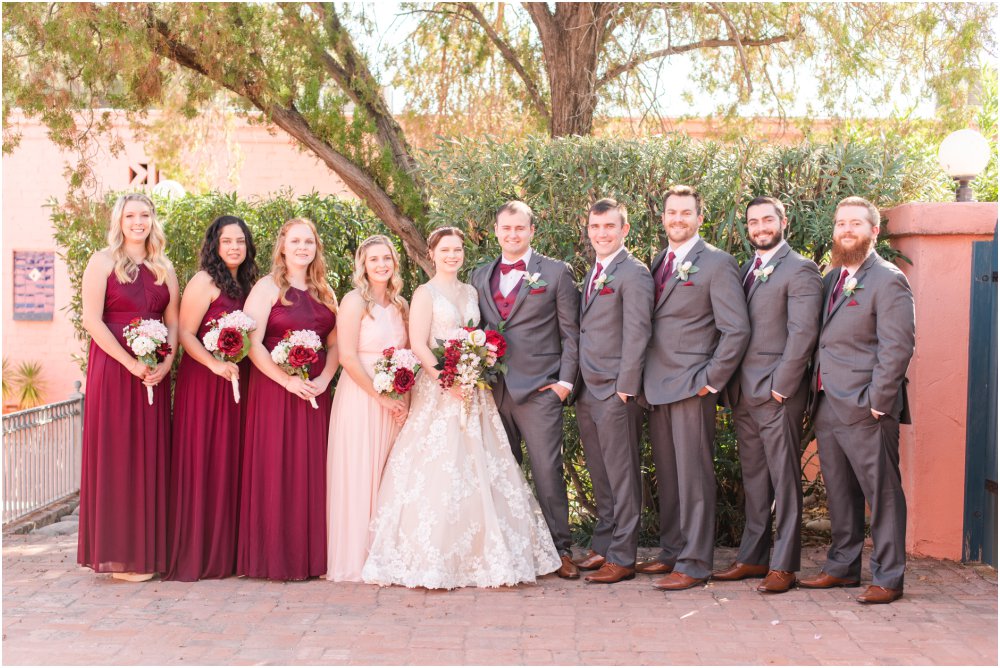 Arizona Inn wedding in Tucson bridal party portraits