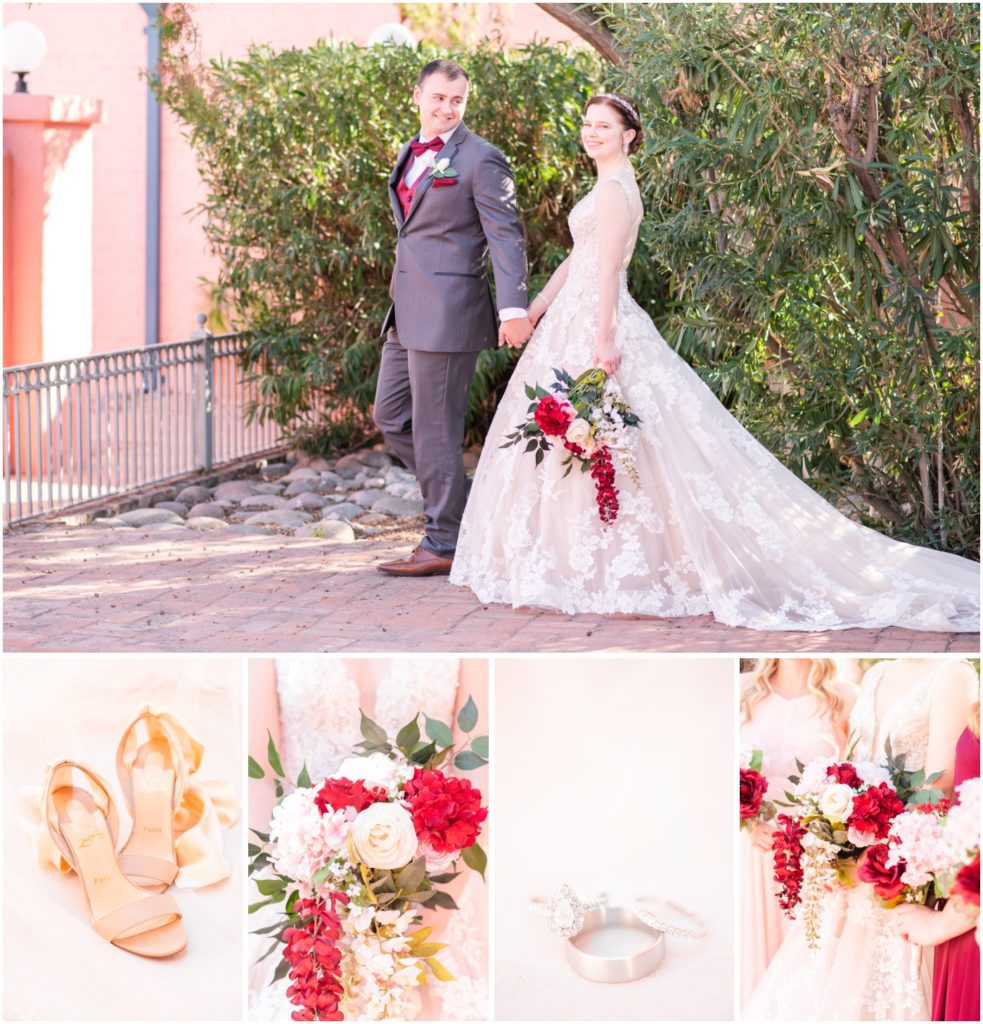 Arizona Inn wedding burgundy and blush fall wedding