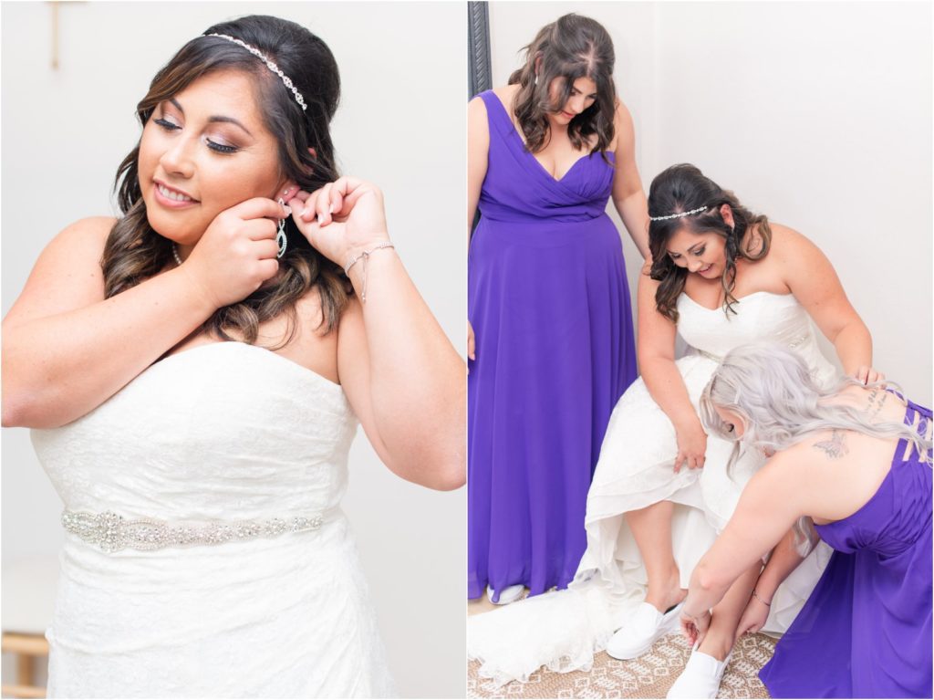 bride with bridesmaids getting ready at La Mariposa in Tucson wedding photographer Christy Hunter Photography