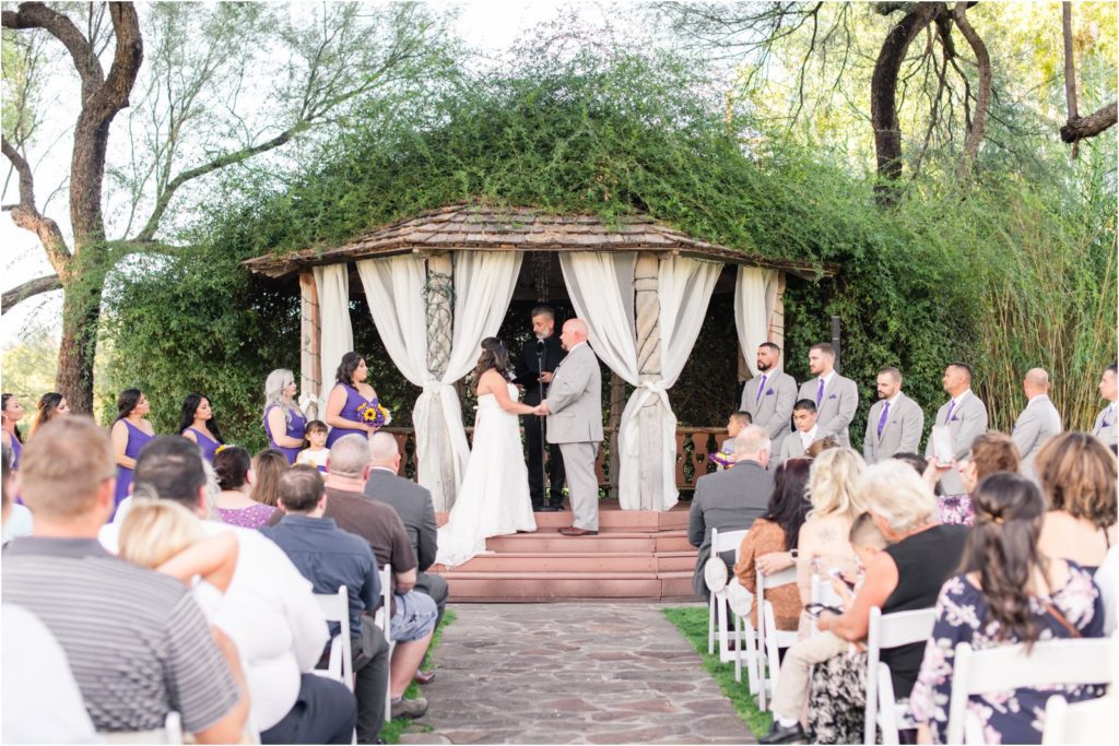 wedding ceremony at La Mariposa in Tucson by wedding photographer Christy Hunter Photography