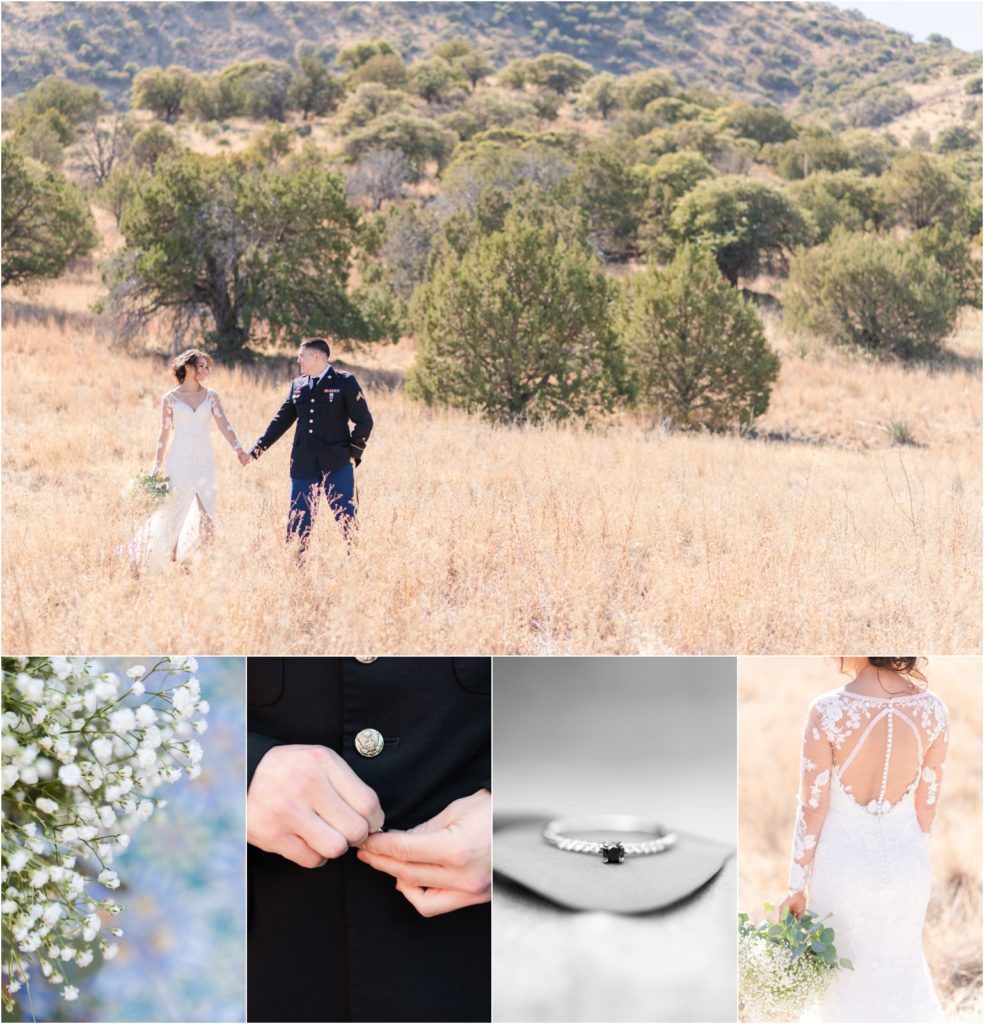 intimate outdoor wedding in Sierra Vista AZ for military couple