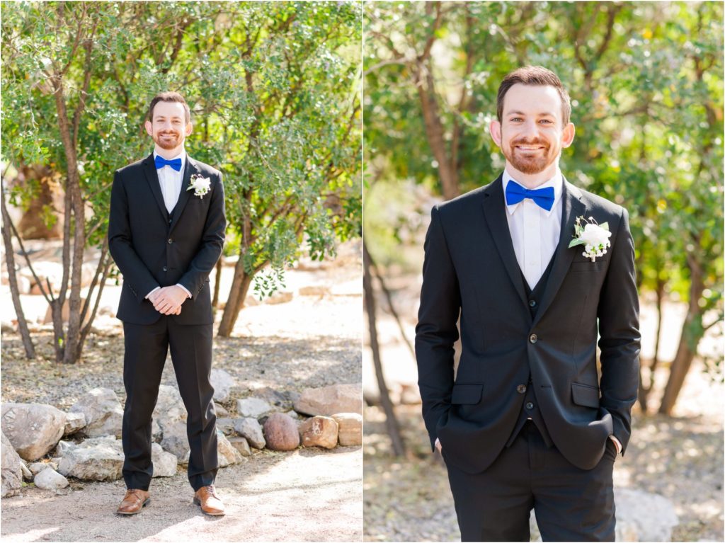 groom portrait at Tucson Botanical Gardens