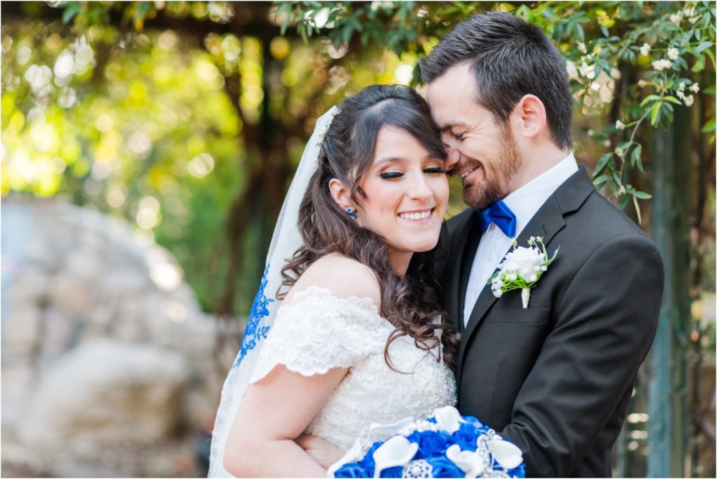 bride and groom portrait at Tucson Botanical Gardens