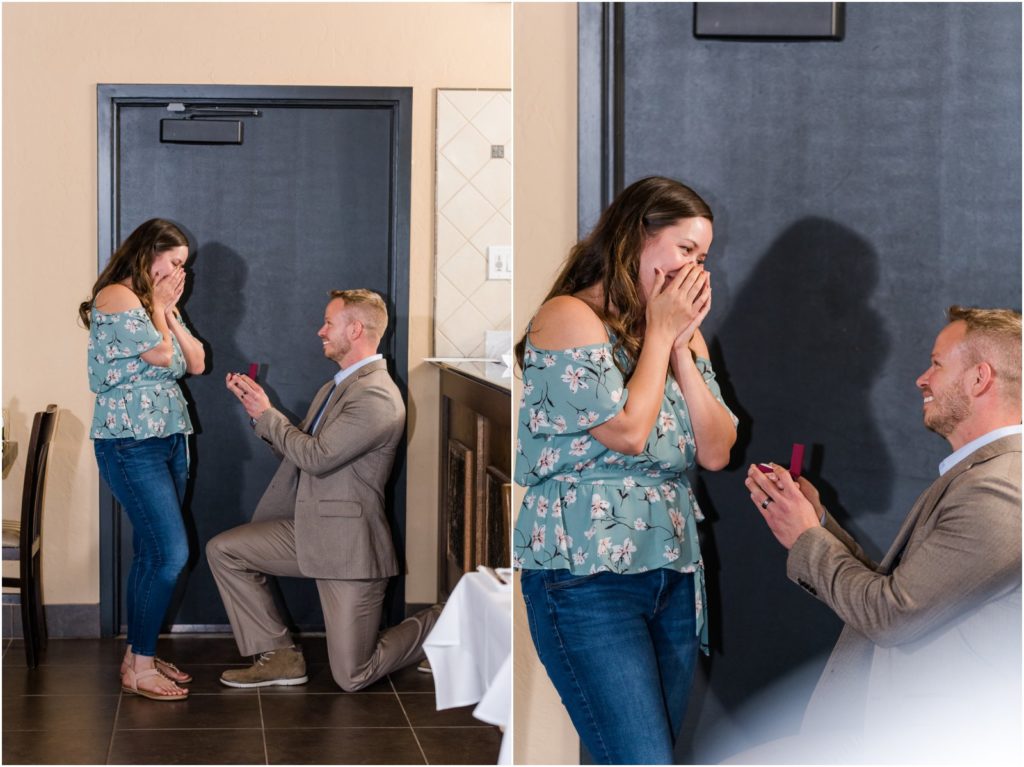 surprise proposal at Pizzeria Mimosa event center in Hereford AZ