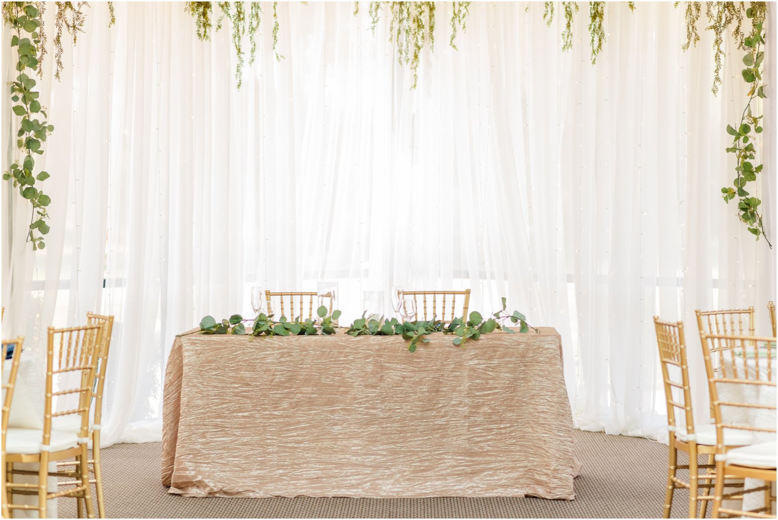 simple head table at wedding reception