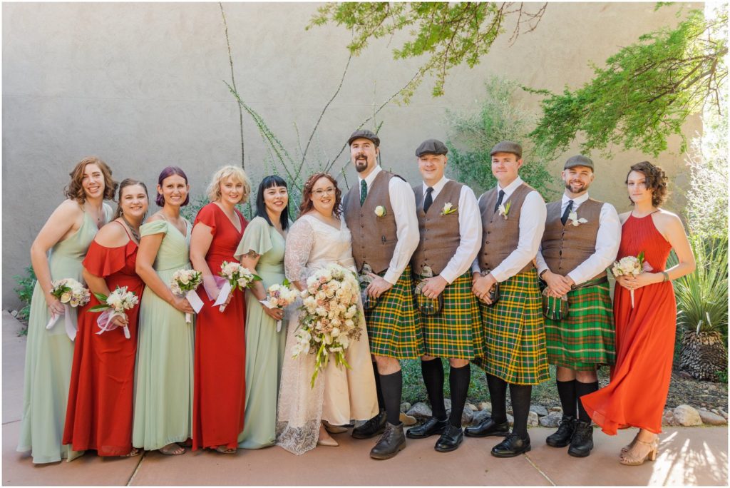 bridal party photo at Kartchner Caverns wedding