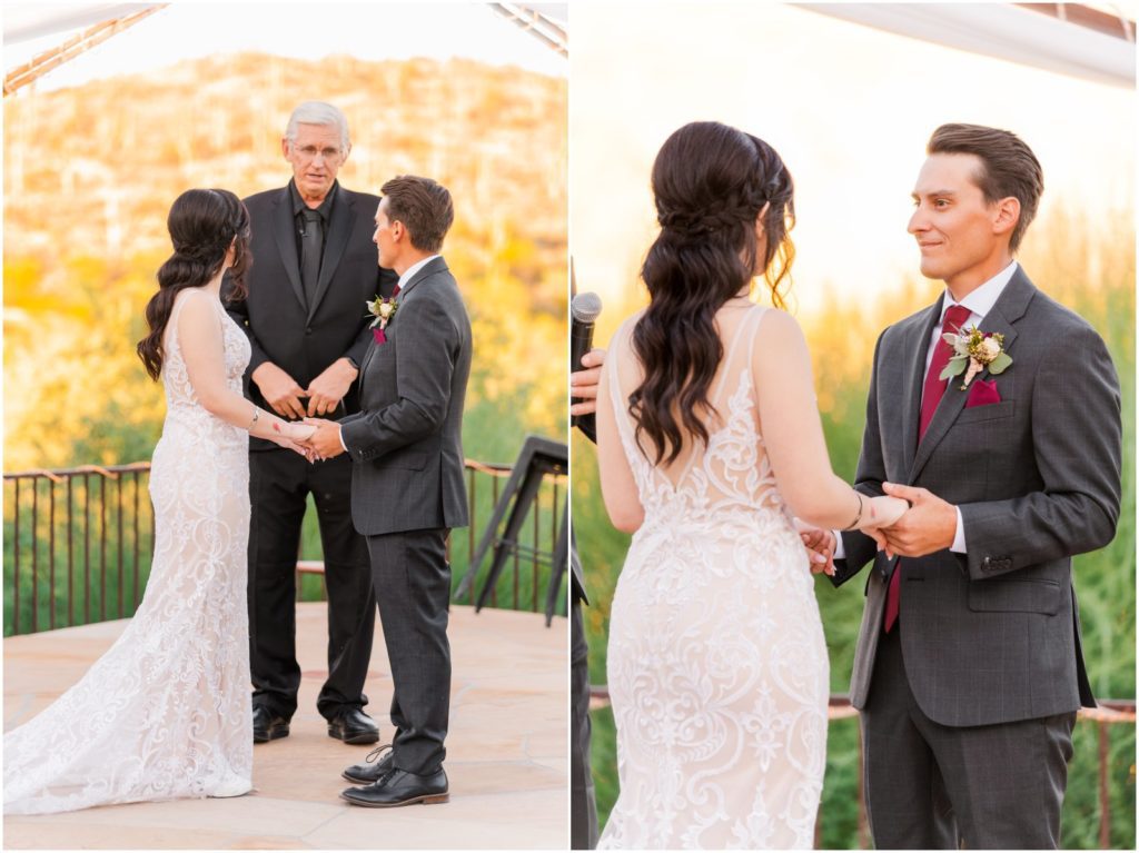 wedding ceremony with desert view at Saguaro Buttes venue