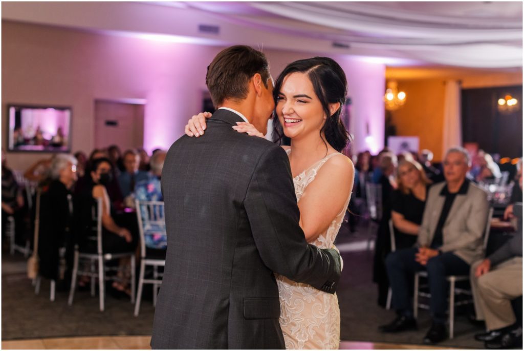 bride and groom's first dance together married at Saguaro Buttes wedding reception