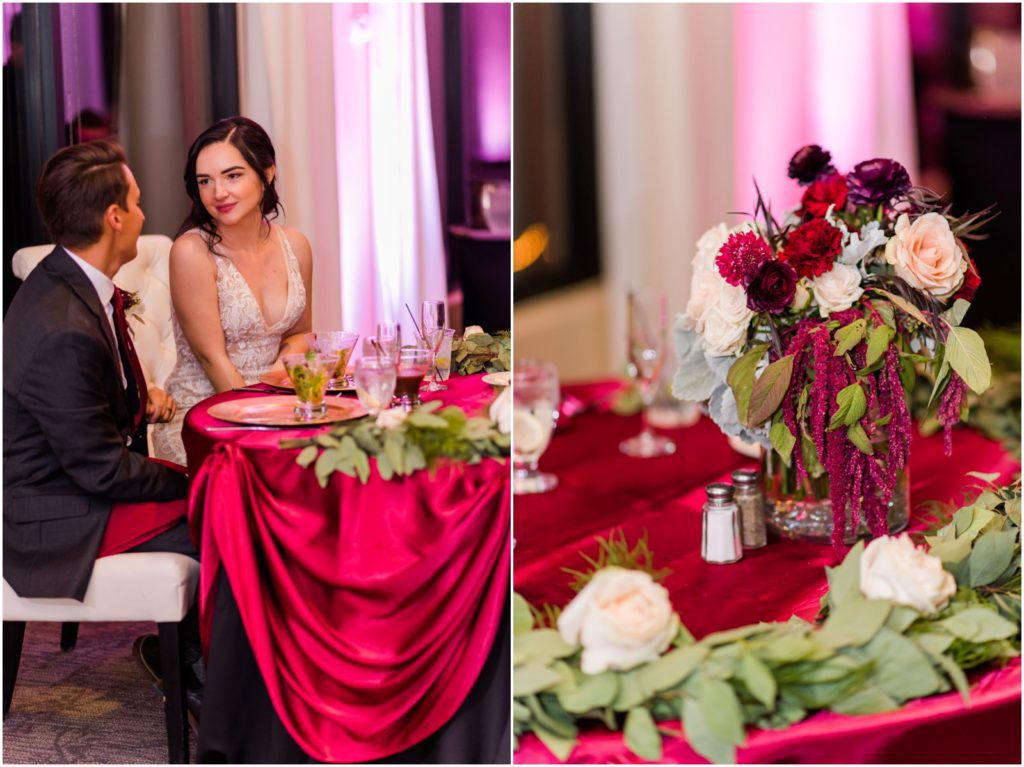 sweetheart table at Saguaro Buttes reception