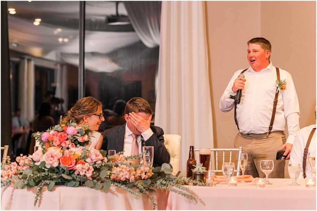 best man giving speech during reception