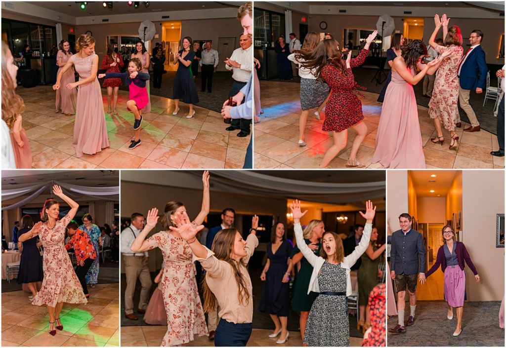 guests dancing at wedding reception