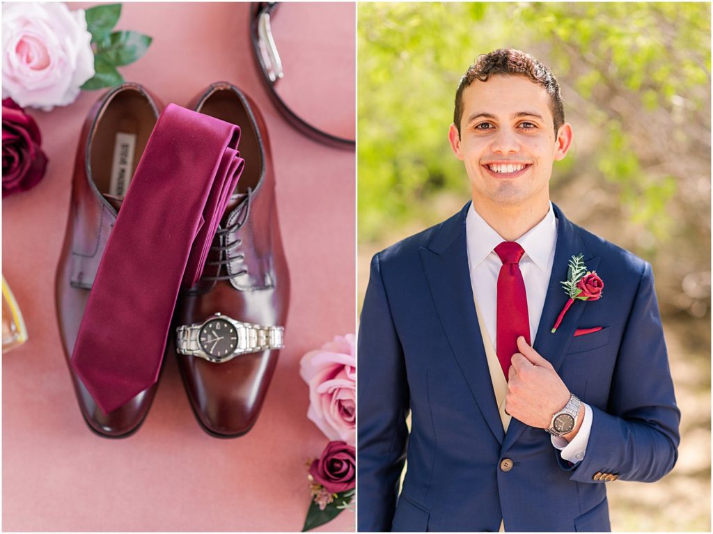 groom's wedding attire and details