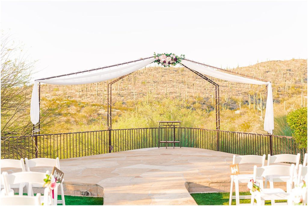wedding ceremony with desert view at Saguaro Buttes venue