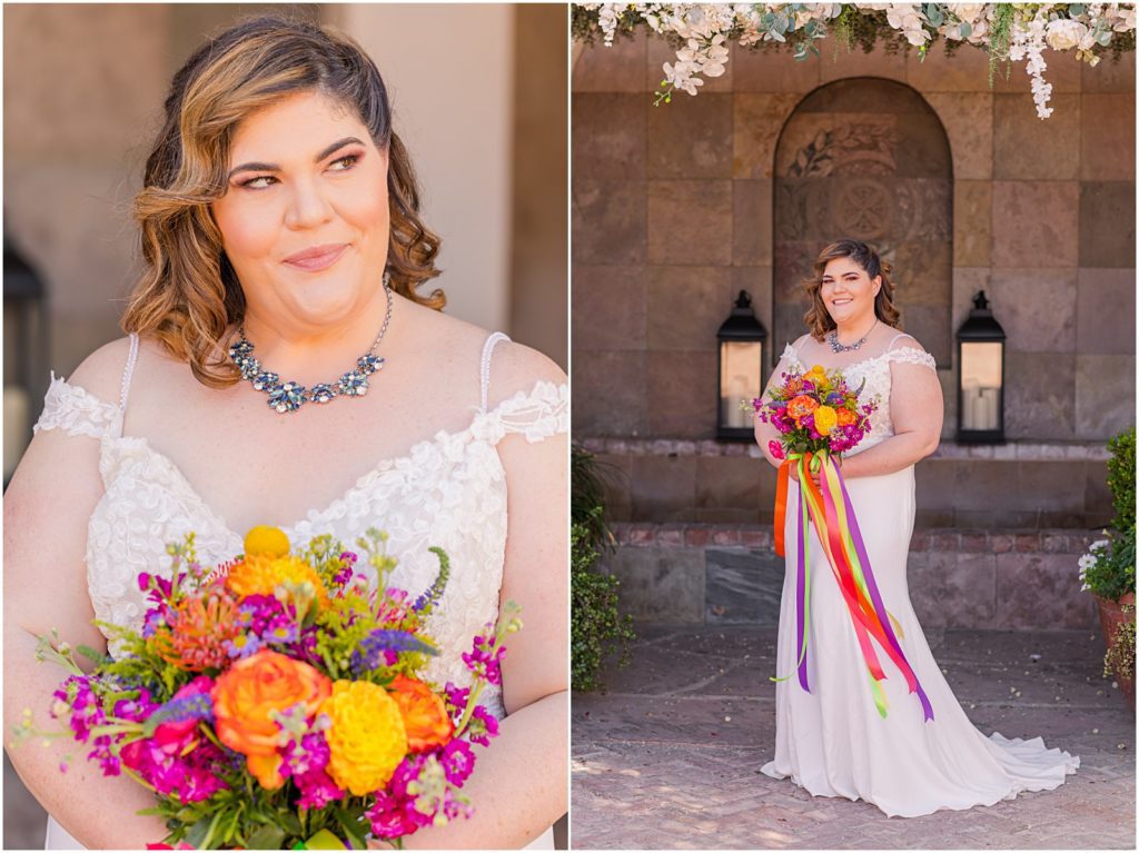portraits of bride at ceremony site