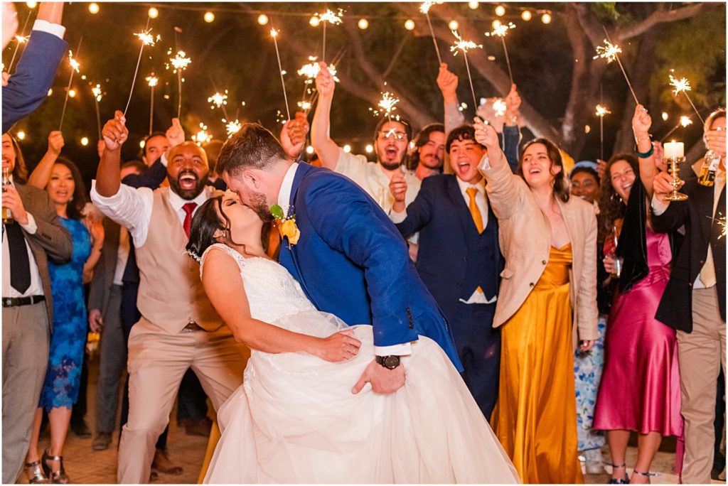 sparkler dance send-off during wedding reception