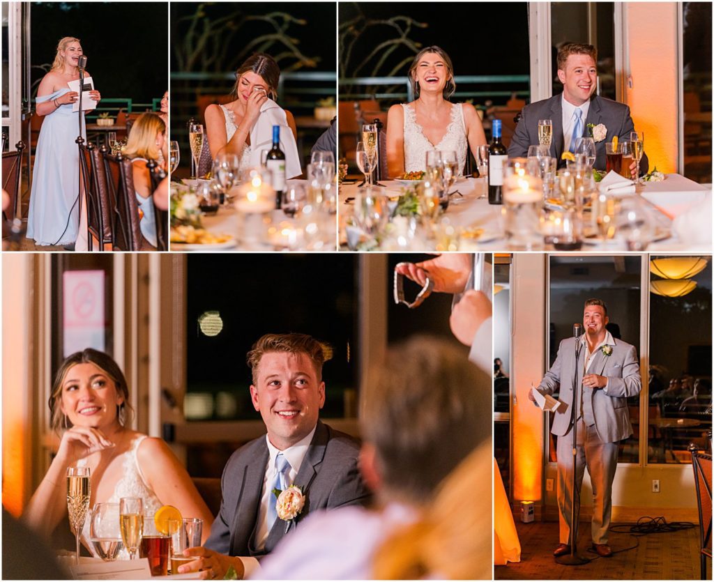 toasts from Maid of Honor and Best Man at Sedona Golf Resort wedding