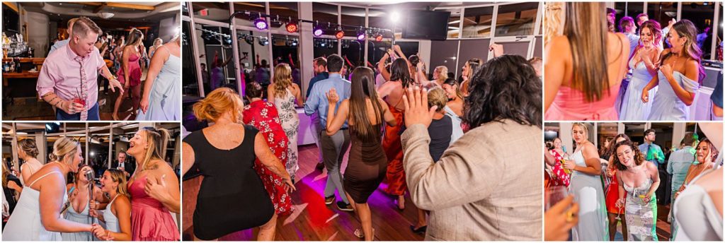 guests dancing with fun colored party lights at Sedona Golf Resort reception