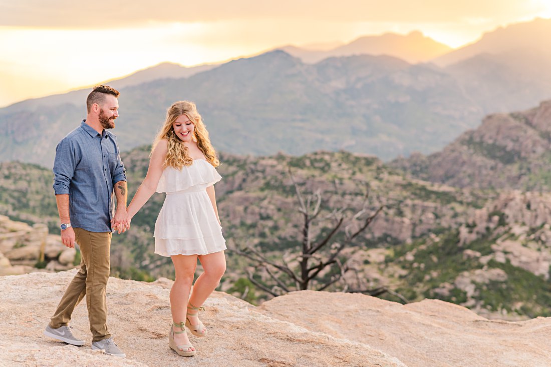 stormy engagement session on Mount Lemmon in summer