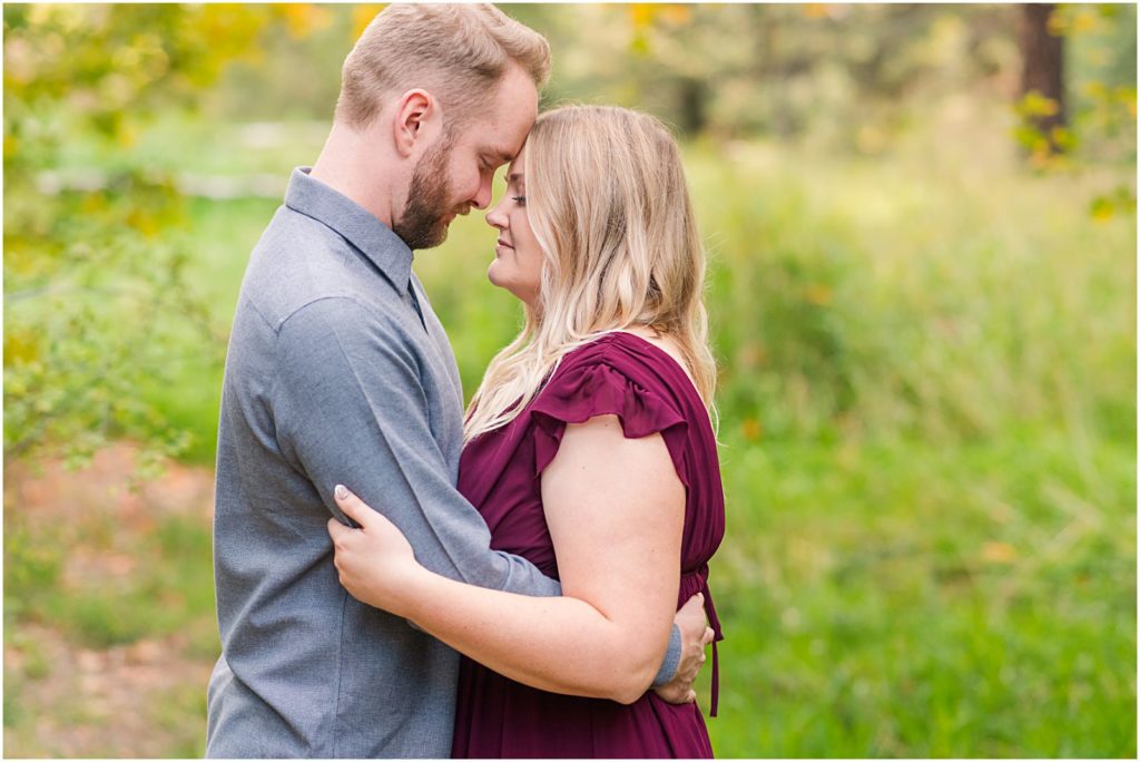 engaged couple at first location of multi-location engagement session