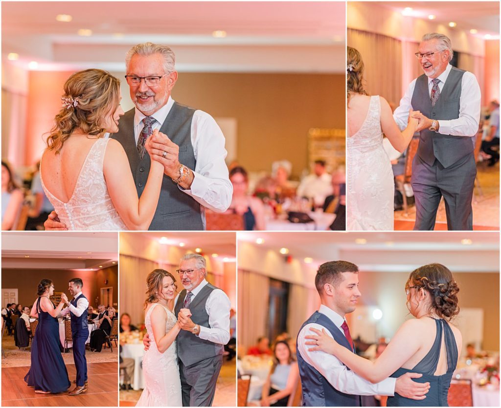 specialty dances with father-of-the-bride and sister-of-the-groom at reception