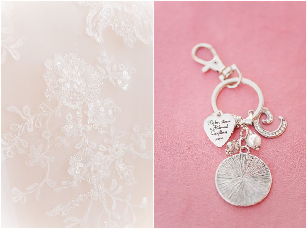 engraved keychain wedding gift from the father-of-the-bride to his daughter
