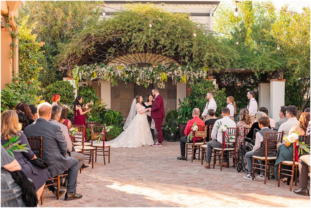courtyard wedding ceremony at downtown wedding