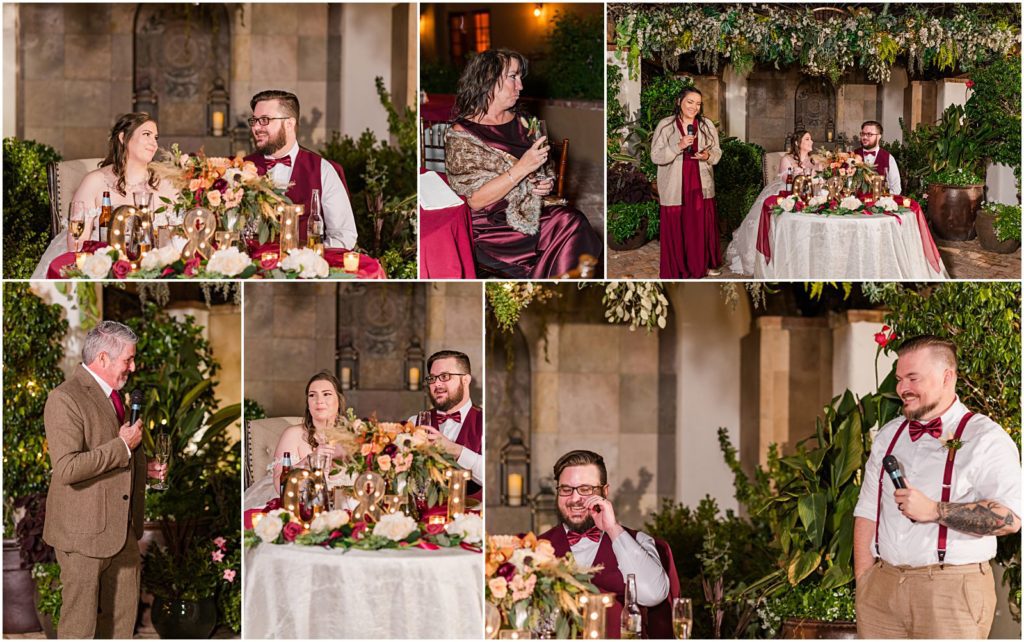 speeches and toasts made to couple during wedding reeption