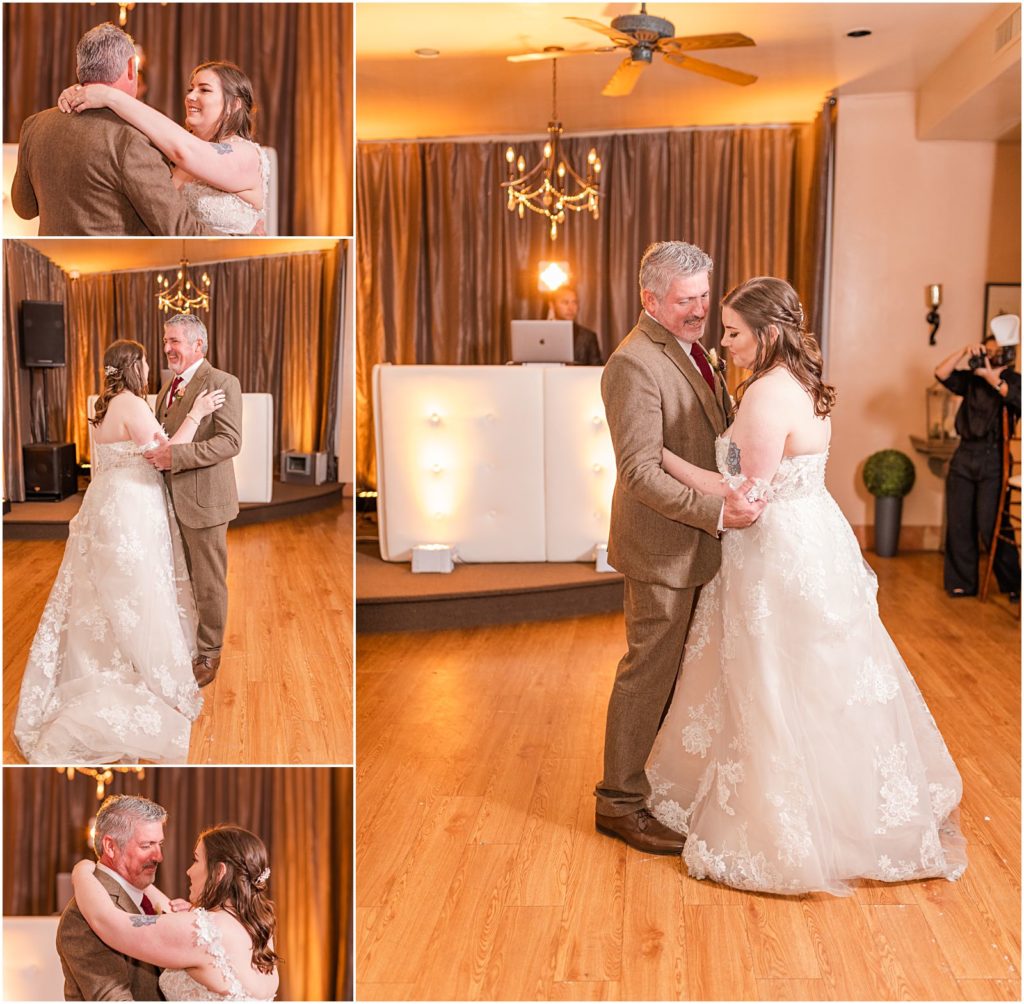 father-daughter dance during wedding reception