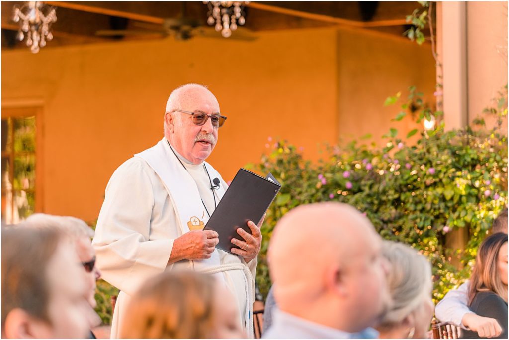 pastor speaking during vow renewal ceremony