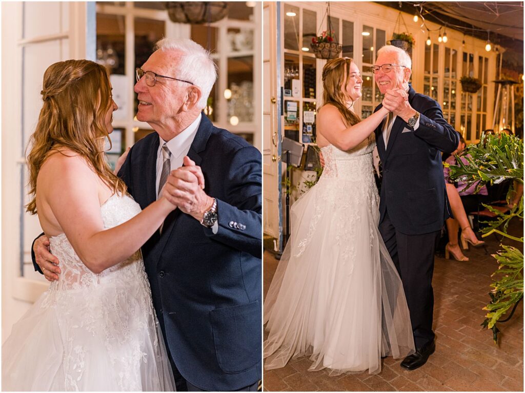 bride dancing with her Opa at wedding reception