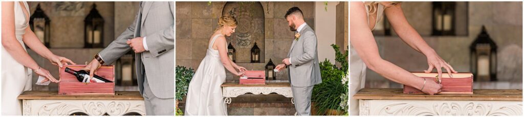 wine box ceremony during vows