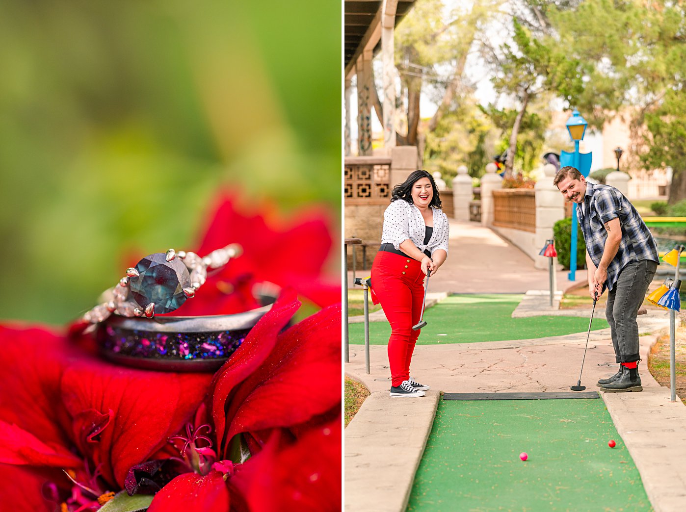 min golf engagement session in Tucson, AZ