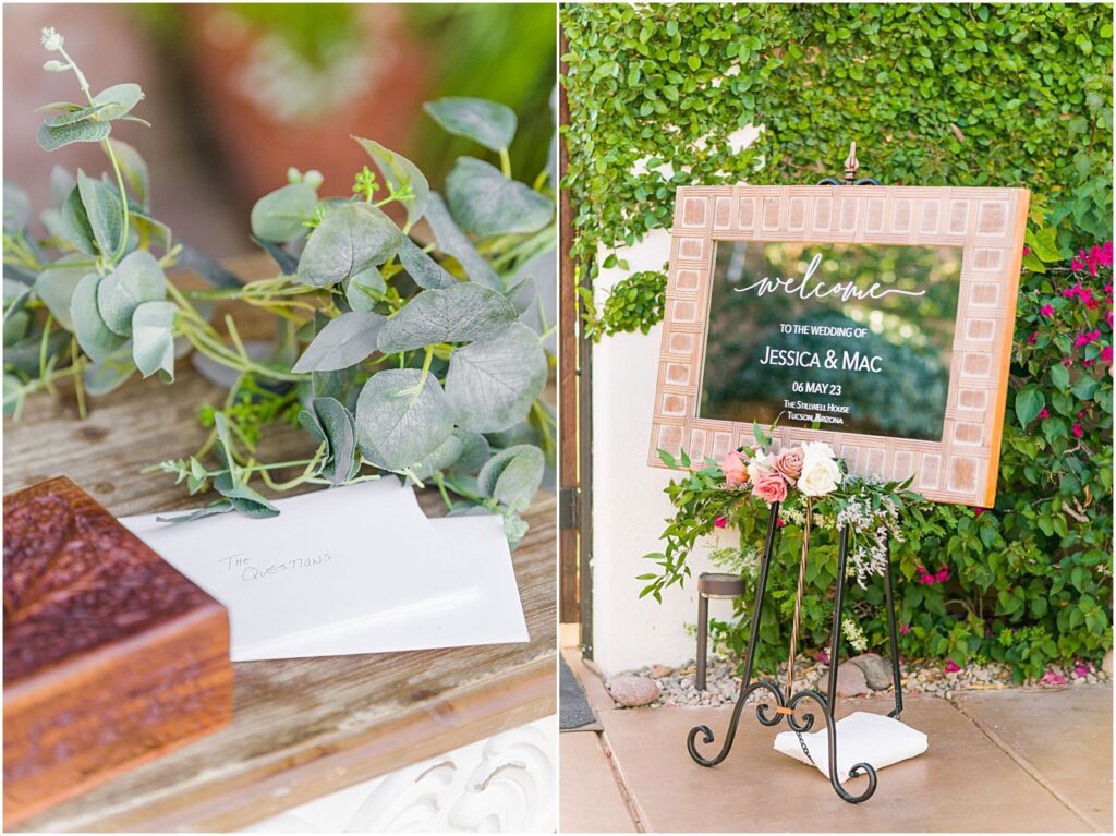 mirrored ceremony welcome sign