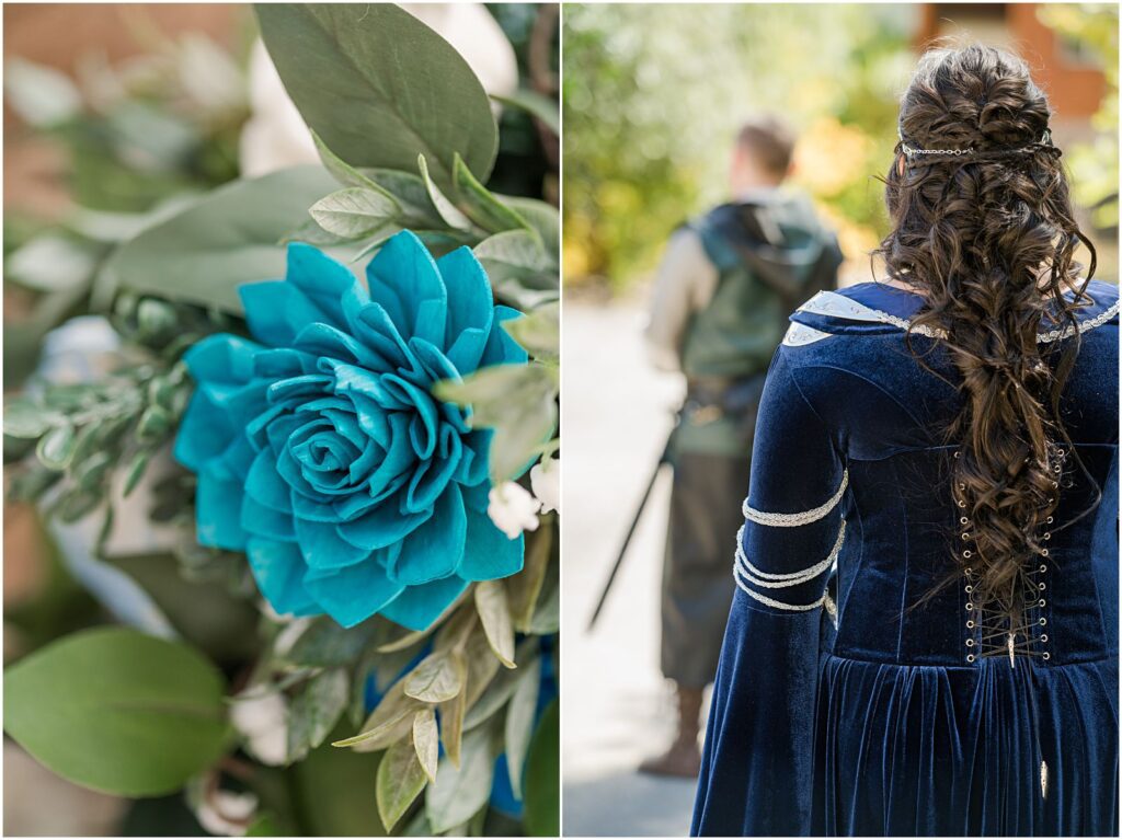 bride in elven fantasy wedding dress