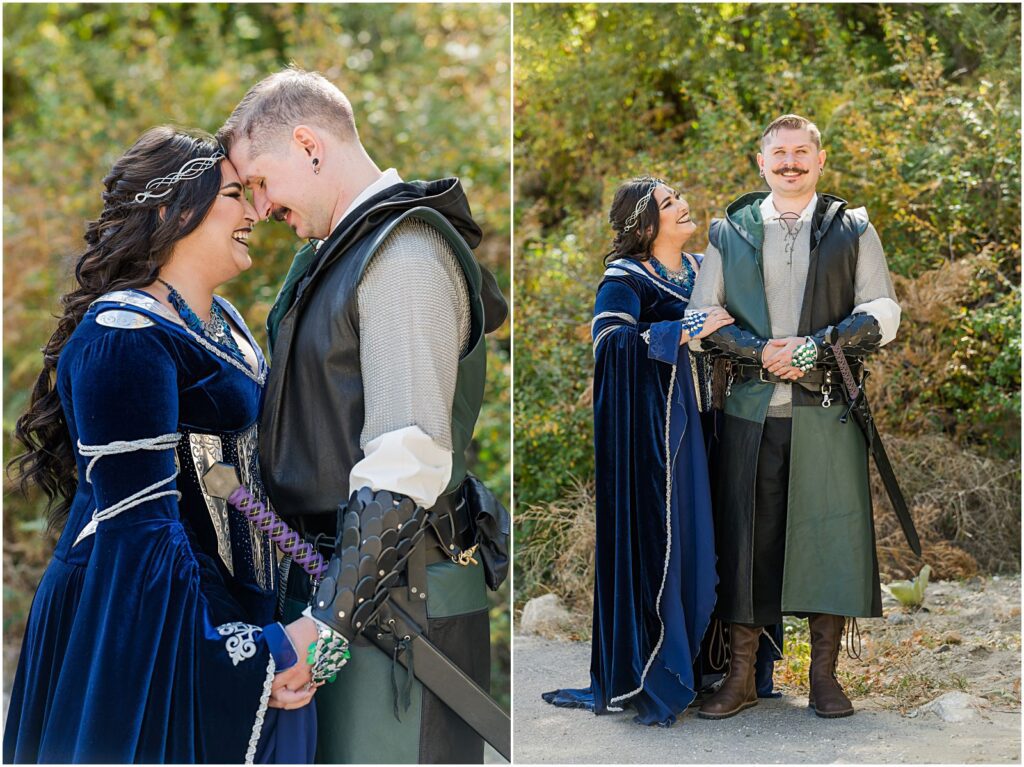 elven bride and medieval knight groom