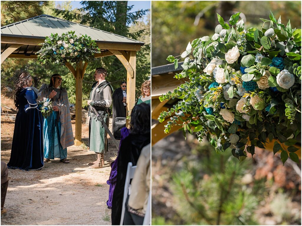 forest fantasy wedding just outside woods in fall