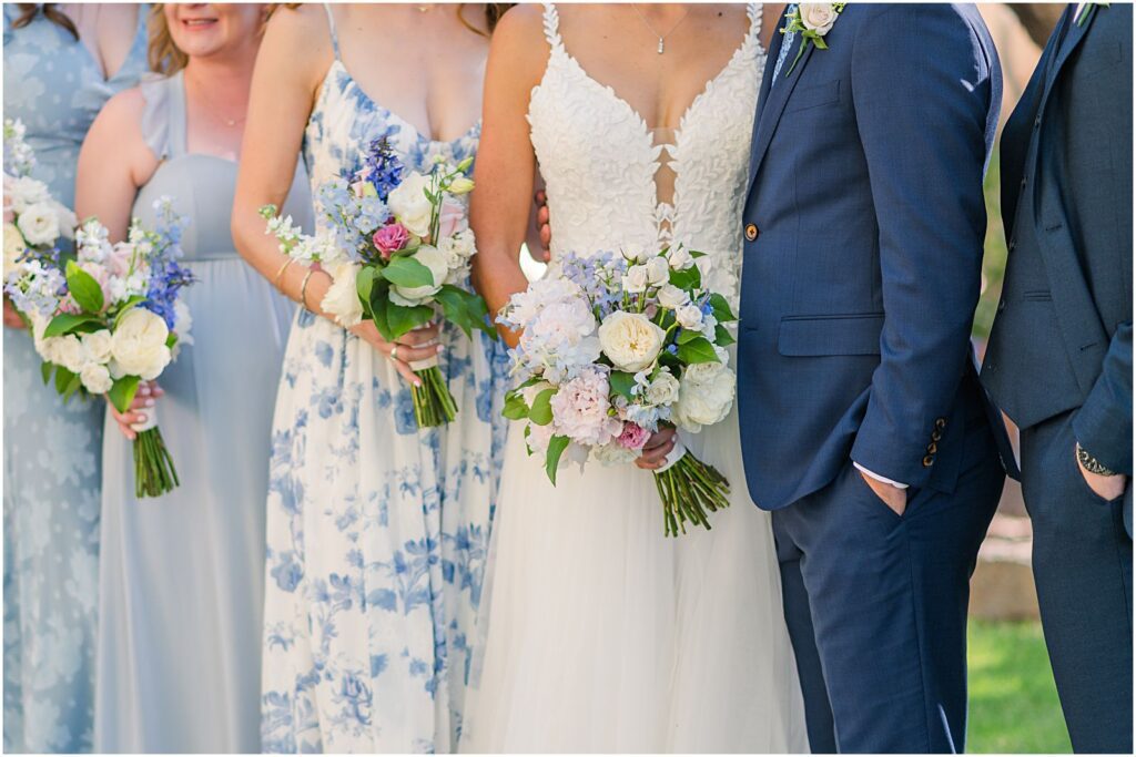 pastel blue and navy wedding party attire