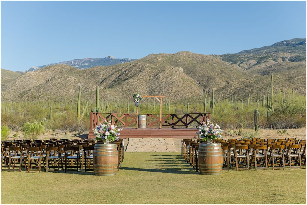 ceremony view for the Barn at Tanque Verde Ranch weddings