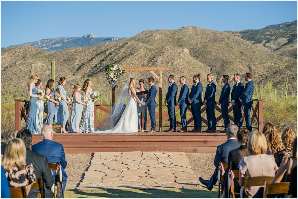 Tanque Verde Ranch wedding ceremony at The Barn