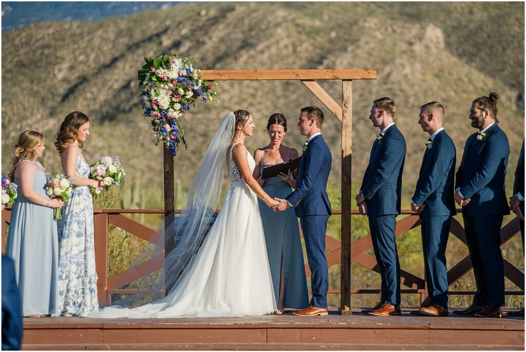 Tanque Verde Ranch wedding ceremony in desert